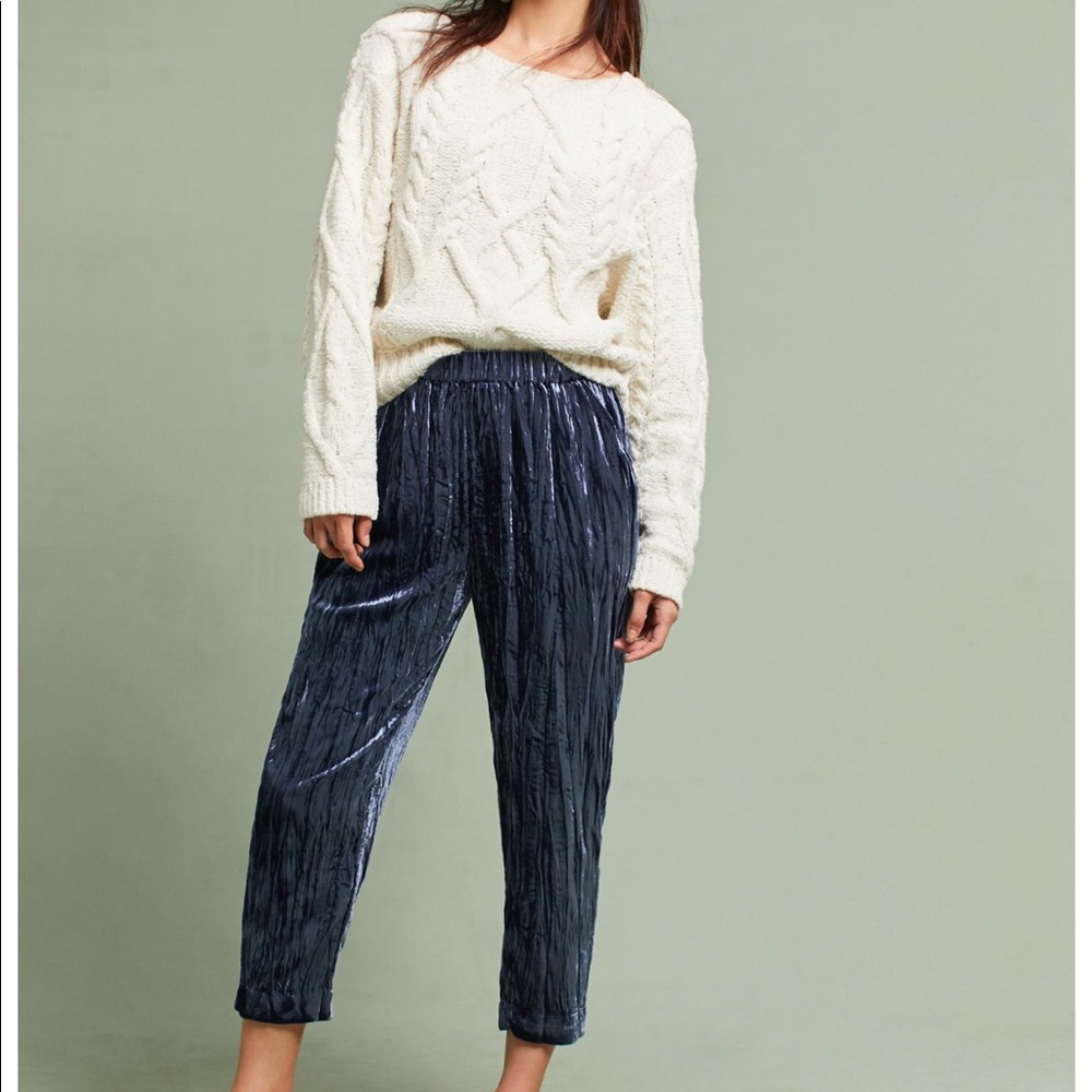 Anthropologie Crushed Velvet Pants
